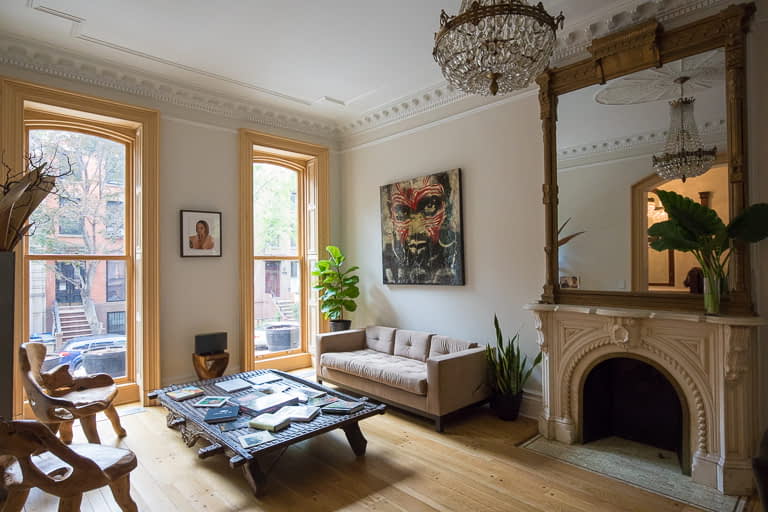 Bill Penner Fort Greene townhouse living room