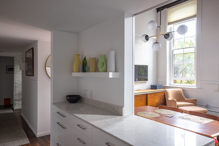 Bill Penner Cobble Hill loft kitchen view to dining room