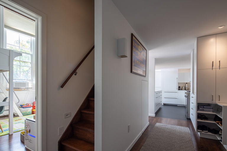 Bill Penner Cobble Hill loft entry hall and stair to loft