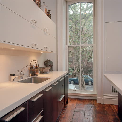 Bill Penner Brooklyn townhouse kitchen design parlor level